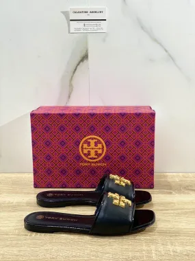 Tory Burch Eleanor Slide donna pelle Nera Logo luxury woman sandal 37