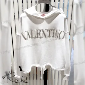 VALENTINO  |Street Style Long Sleeves Cotton Logo Outlet Cropped Tops