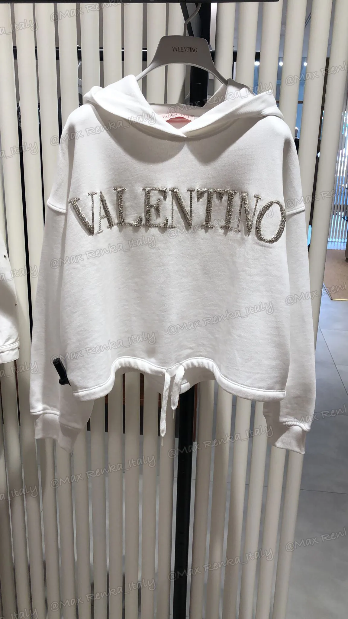 VALENTINO  |Street Style Long Sleeves Cotton Logo Outlet Cropped Tops