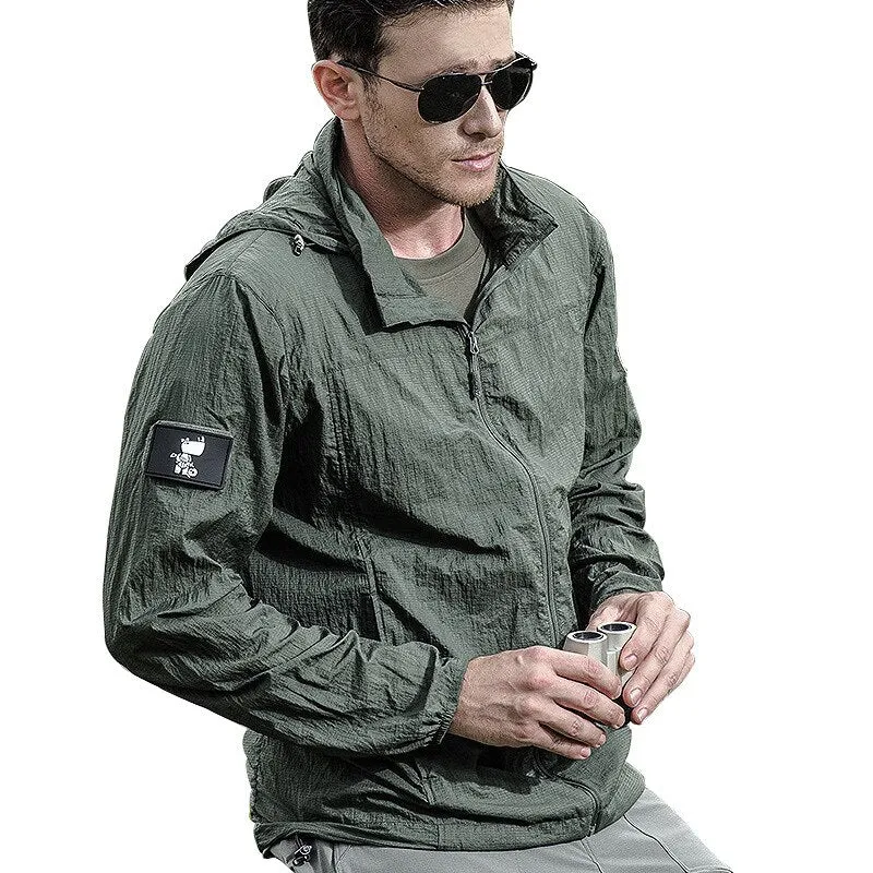 Veste ultralégère / coupe-vent à capuche & imperméable UPF50 + Outdoor Combat - Tacital jacket