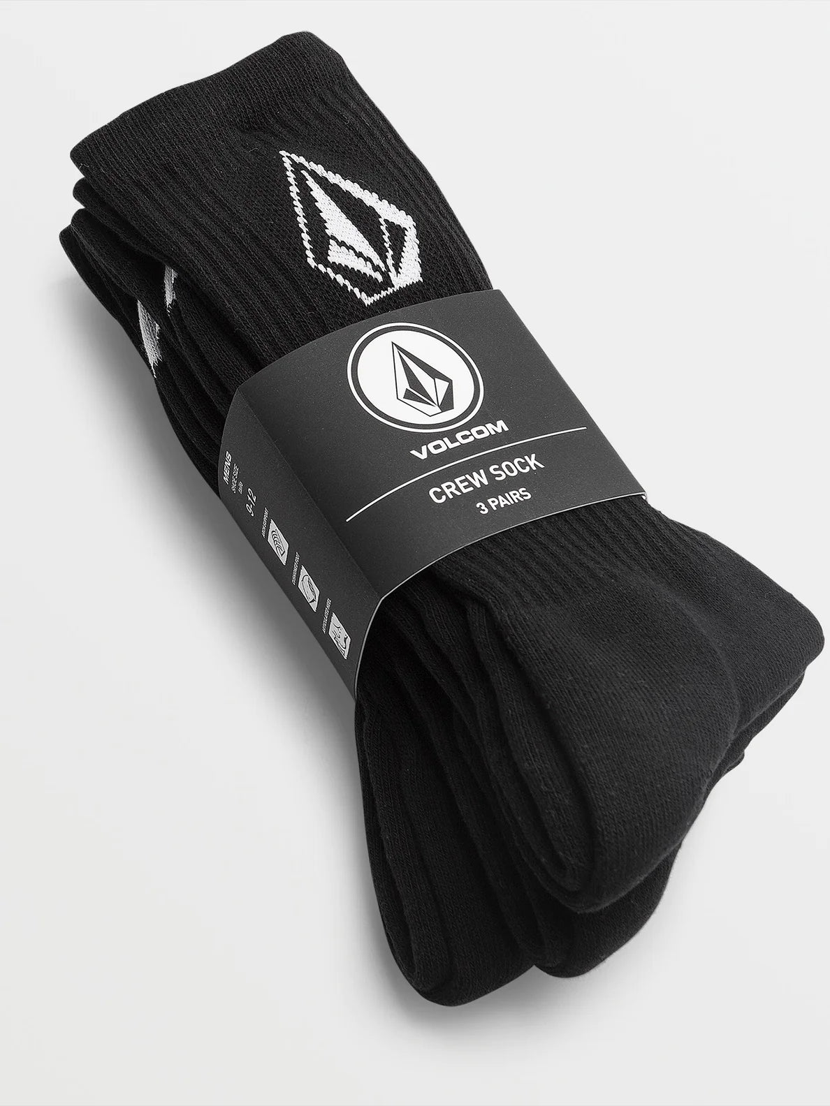 Volcom Full Sone Sock 3 Pack - Black