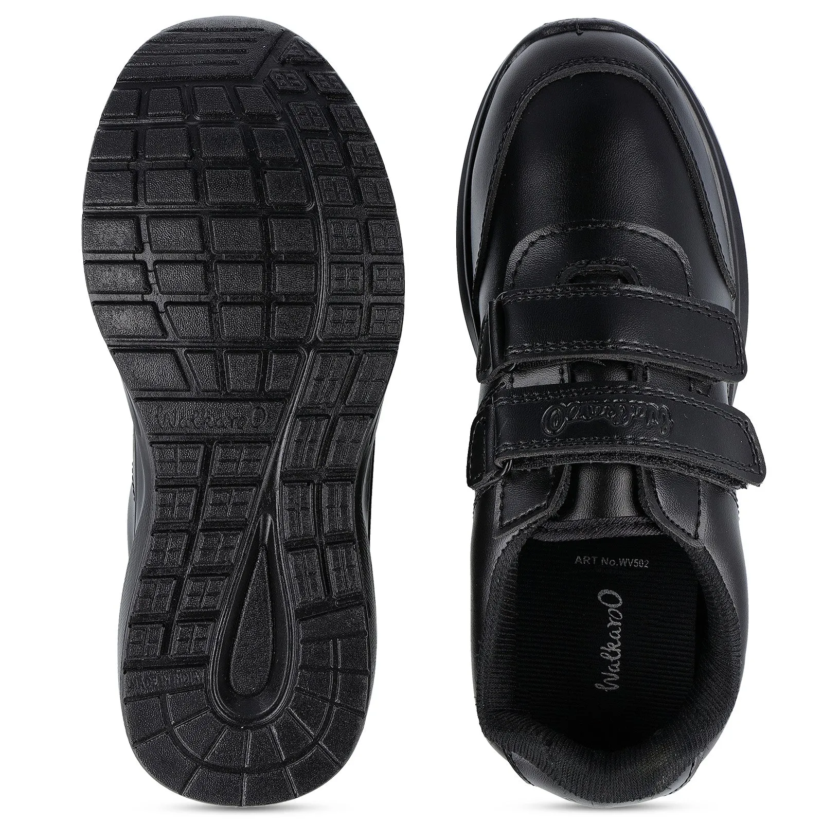 Walkaroo boys School Shoes - WV502 Black