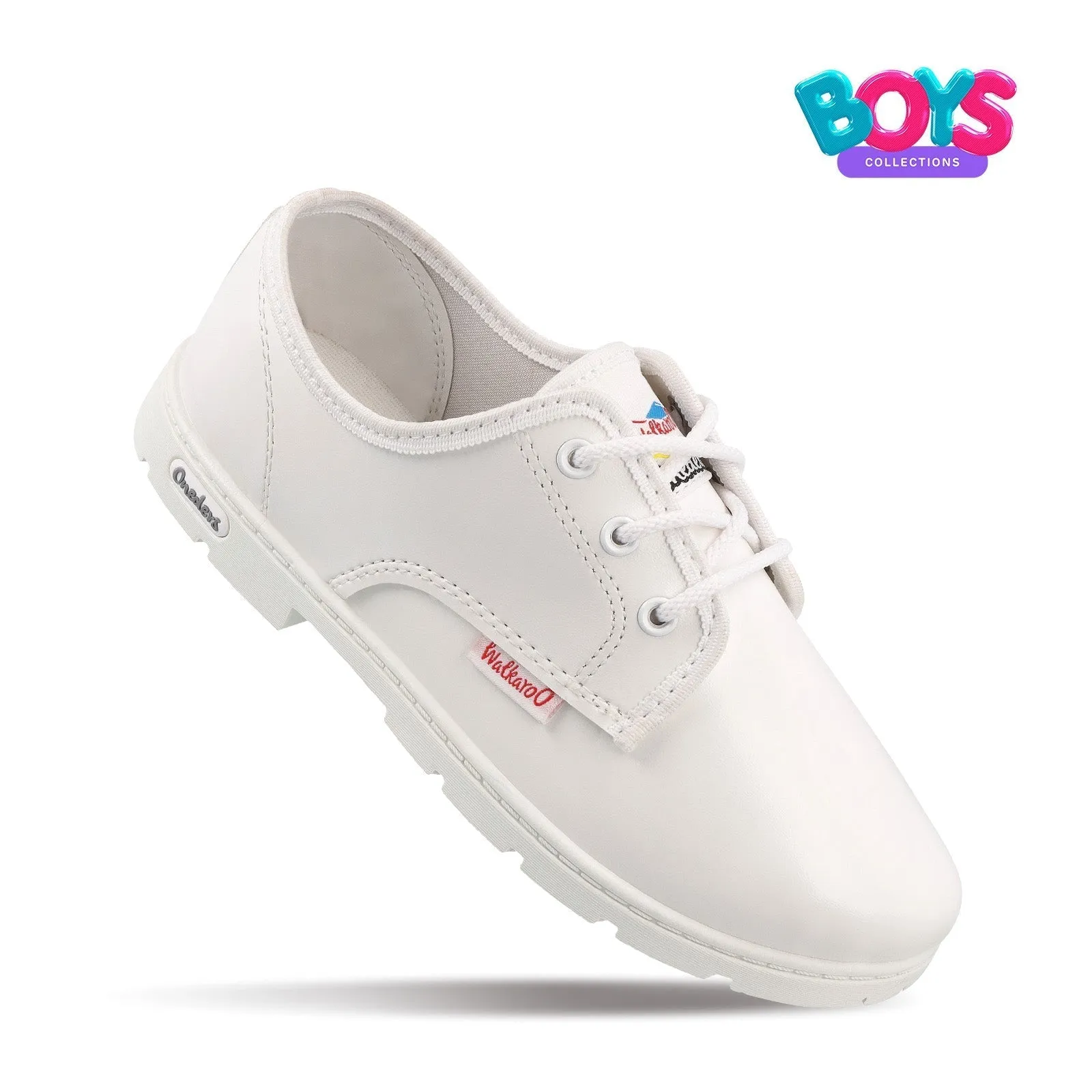 Walkaroo Kids School Shoes - WV521 White