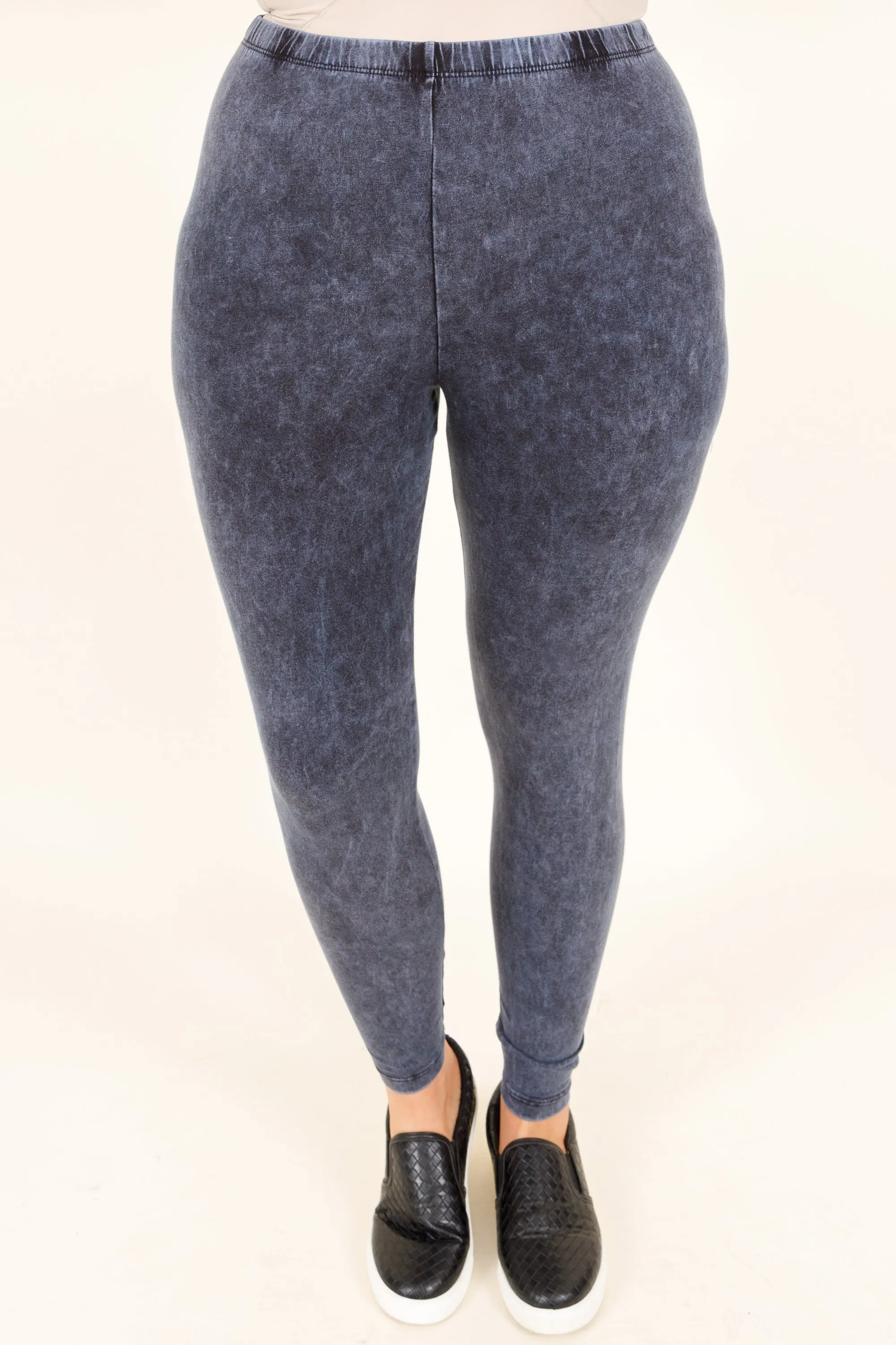 Well Worth It Mineral Wash Leggings, Blue Grey