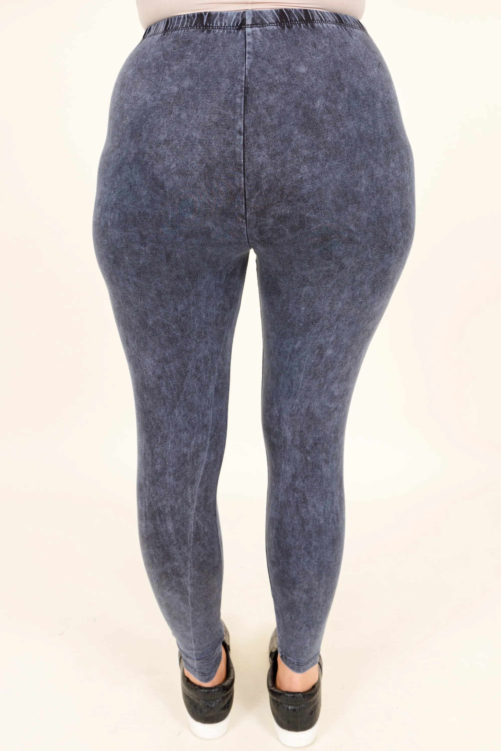 Well Worth It Mineral Wash Leggings, Blue Grey