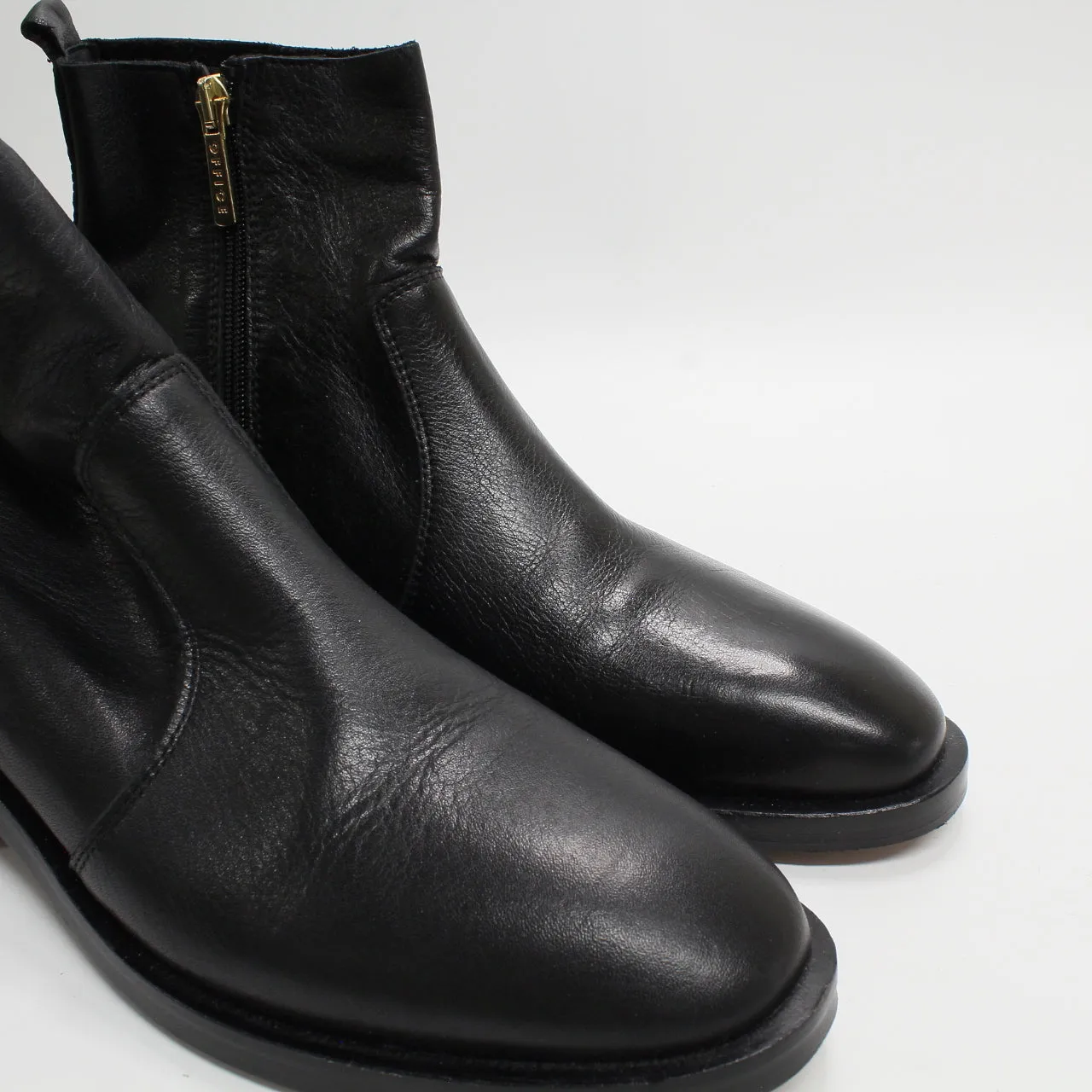 Womens Office Alessia Unlined Flat Ankle Boots Black Leather Uk Size 6