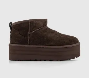 Womens UGG Classic Ultra Mini Platform Burnt Cedar