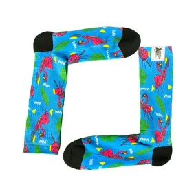 Youth Flamingo Flow Crew Socks Blue