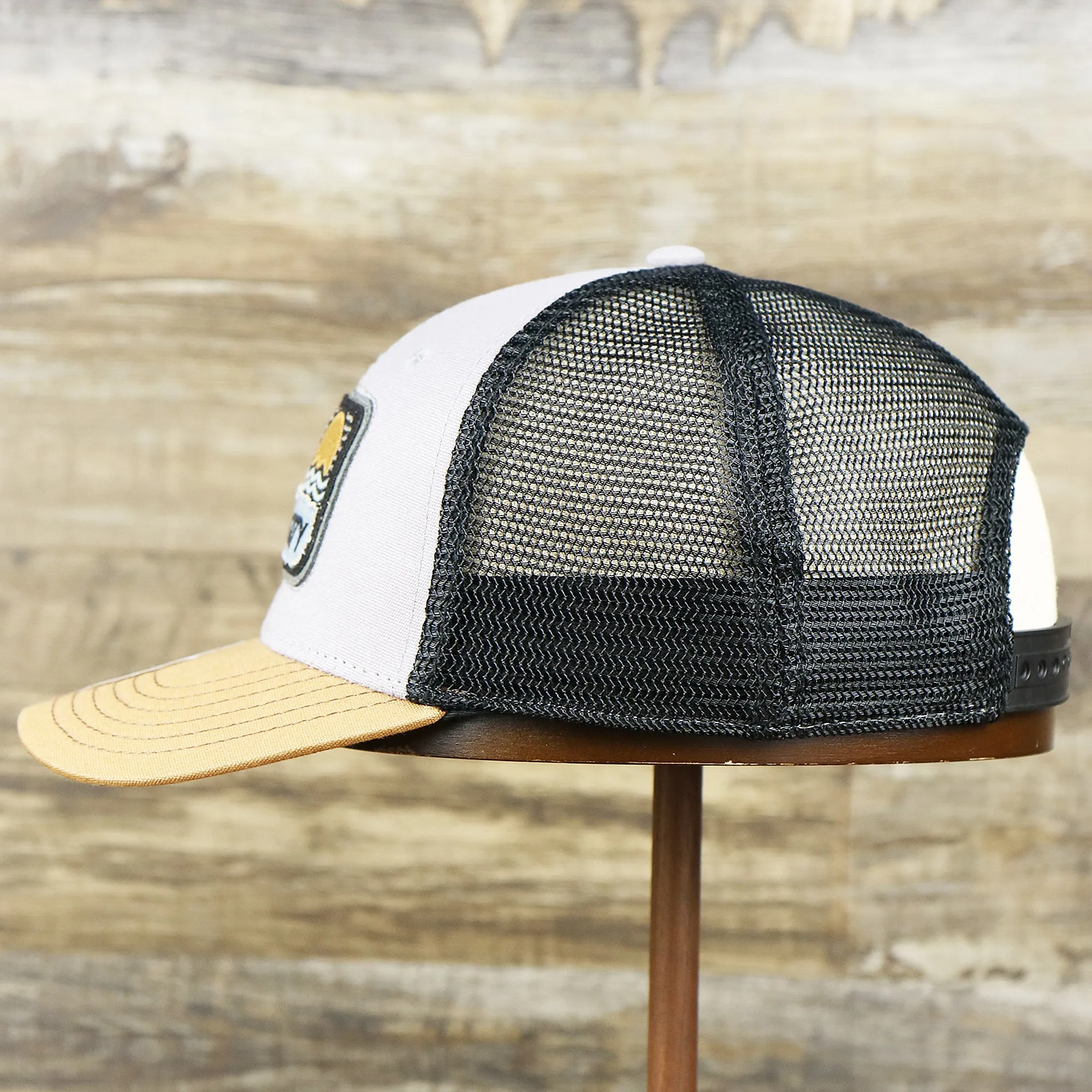 Youth New Jersey Ocean City Sunset Mesh Back Trucker Hat | Gray And Black Mesh Youth Trucker Hat