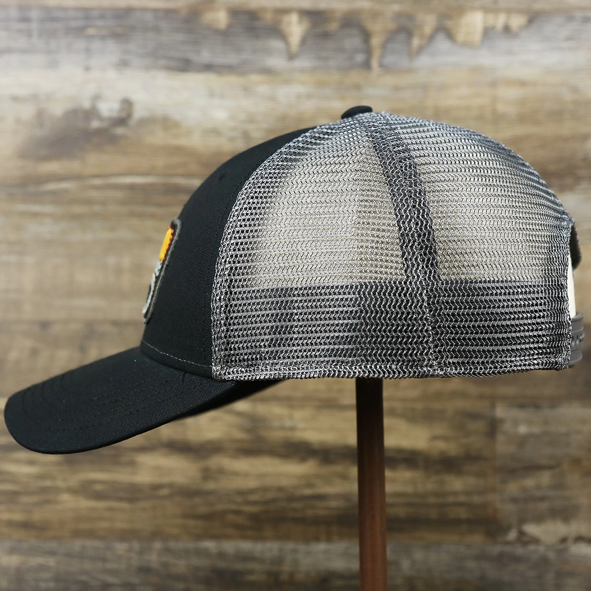 Youth New Jersey Ocean City Sunset Mesh Back Trucker Hat | Tahiti Blue And Grey Mesh Trucker Hat