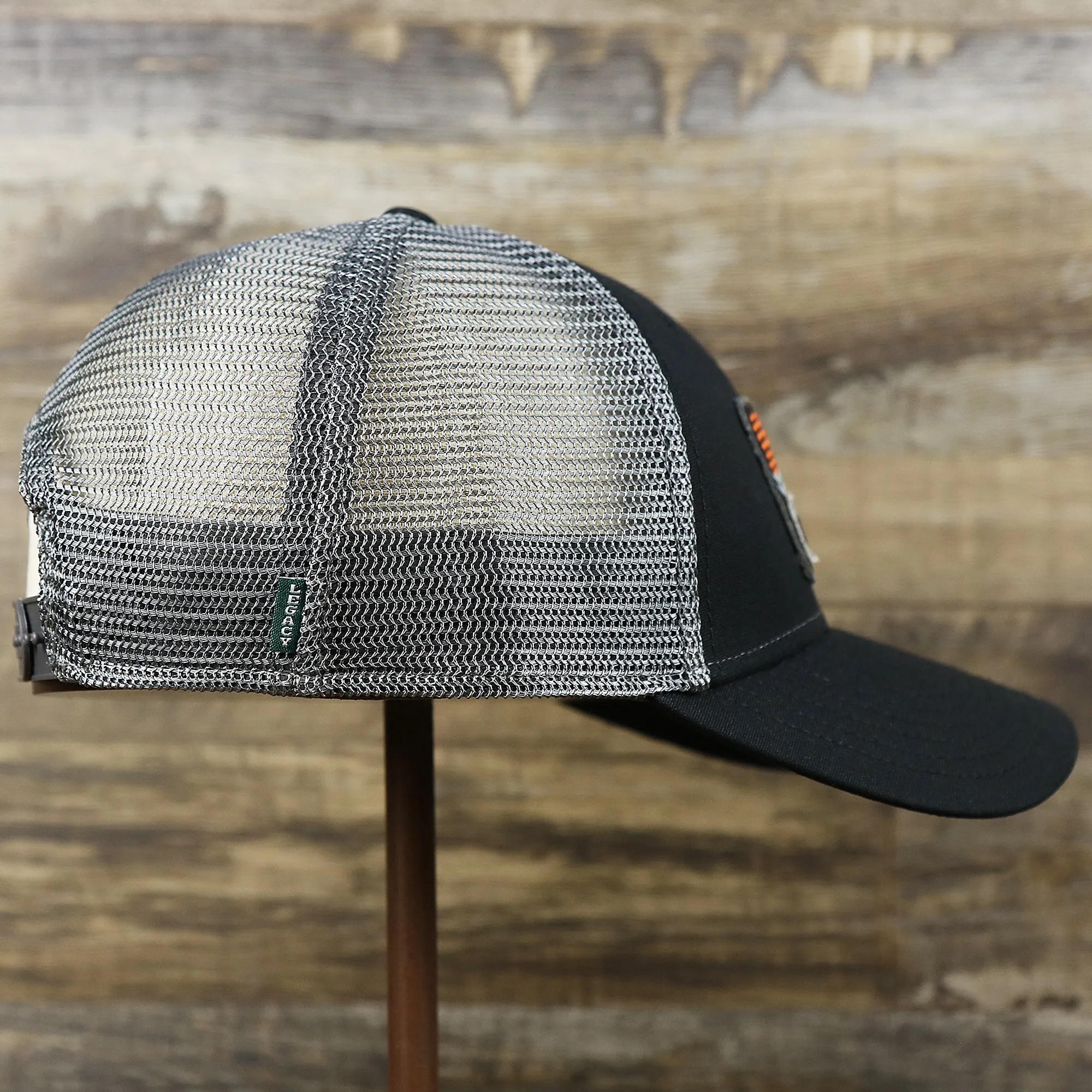 Youth New Jersey Ocean City Sunset Mesh Back Trucker Hat | Tahiti Blue And Grey Mesh Trucker Hat